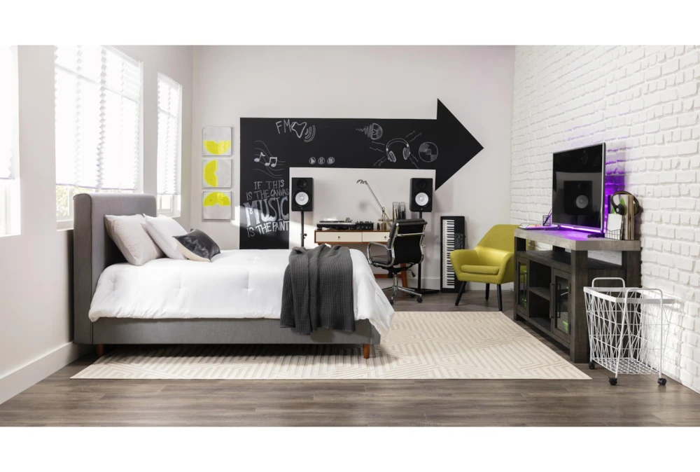 Dean Charcoal Full Upholstered Panel Bed - Image 10