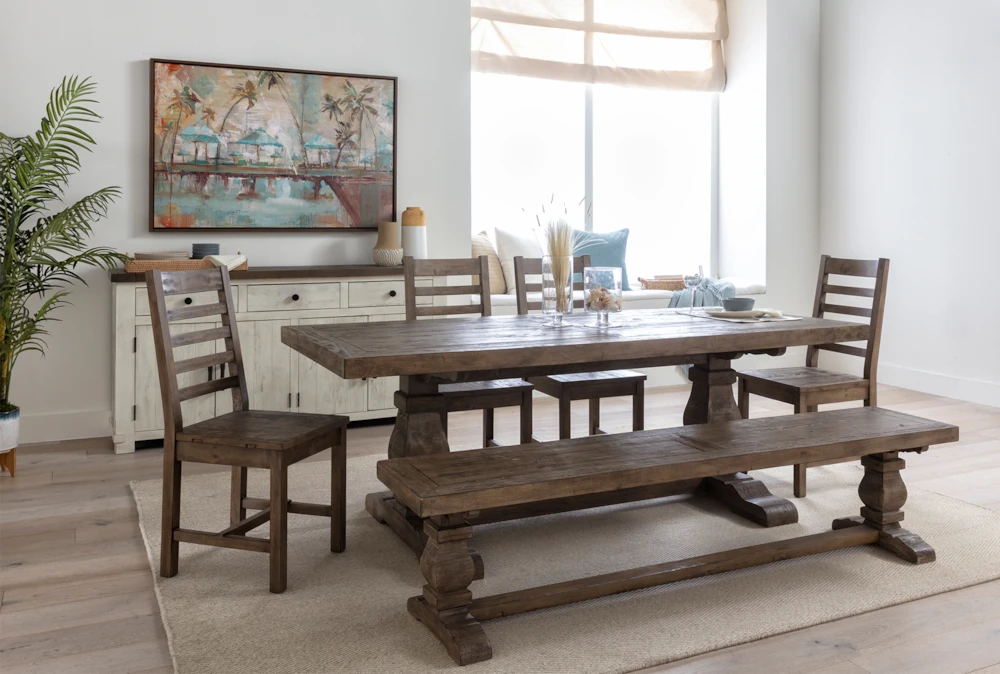 Caden 84" Dining With Bench + Side Chair Set For 6 - Image 4