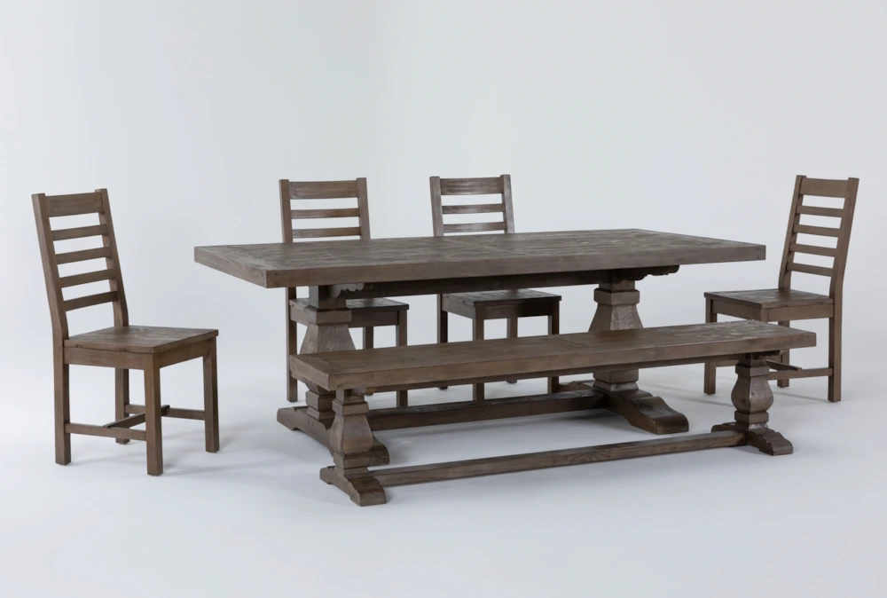 Caden 84" Dining With Bench + Side Chair Set For 6 - Image 2