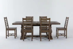 Caden 84" Dining With Side Chair Set For 6