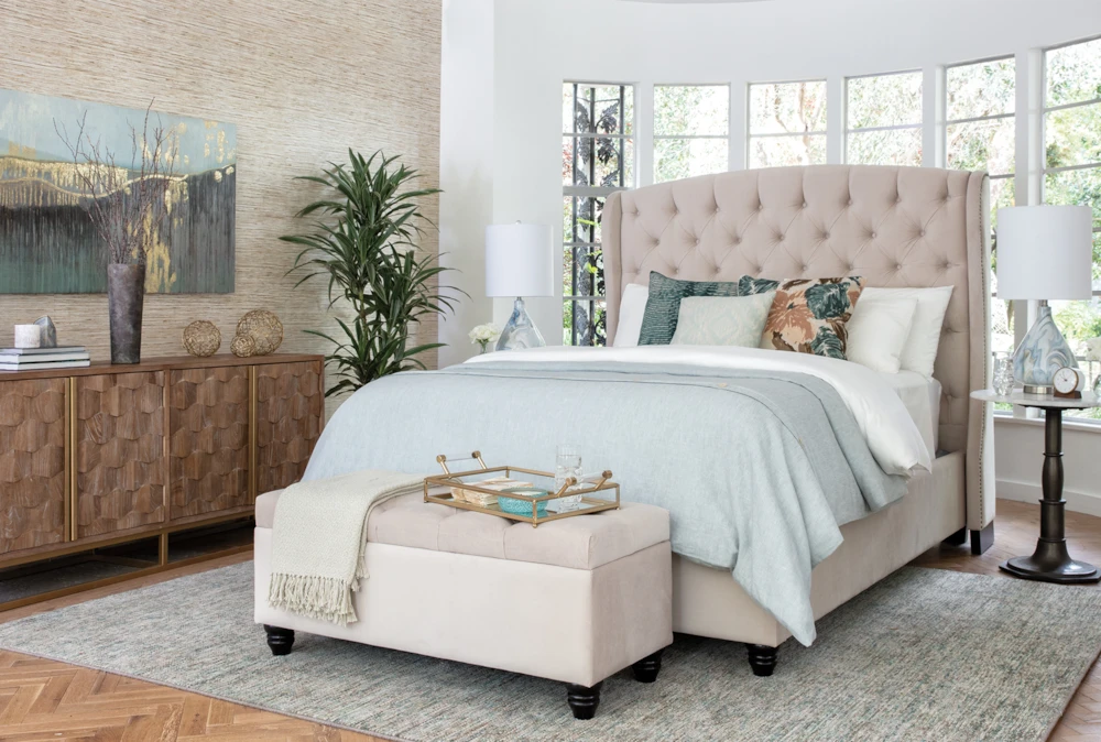 Mariah King Velvet Upholstered Panel Bed - Image 6