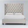 Mariah Queen Velvet Upholstered Panel Bed