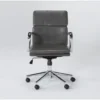 Moby Grey Faux Leather Low Back Rolling Office Chair