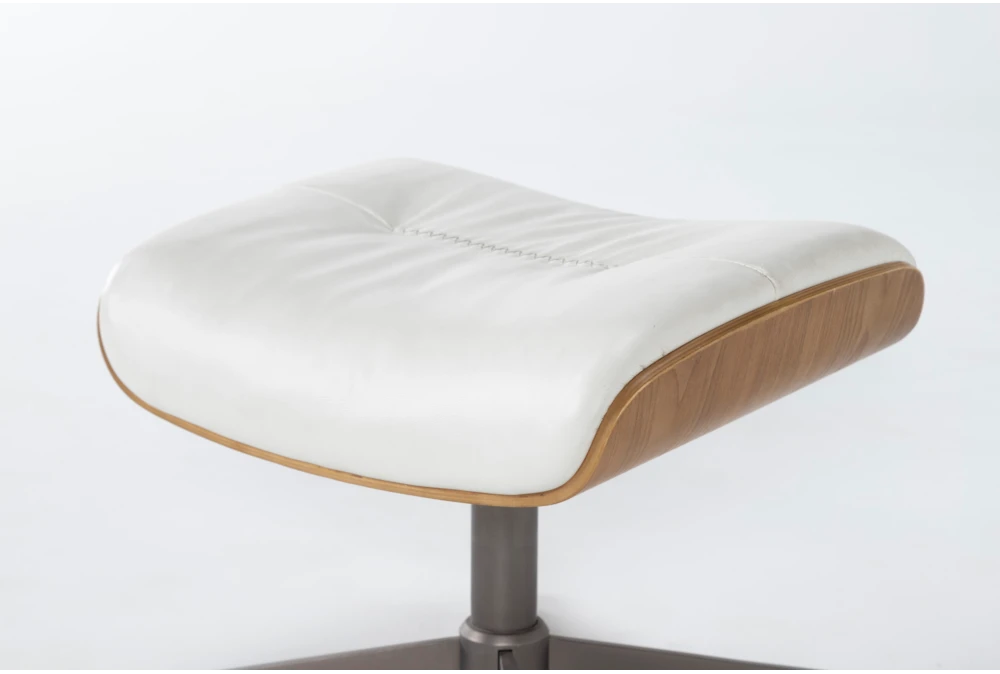Amala White Leather Ottoman - Image 3