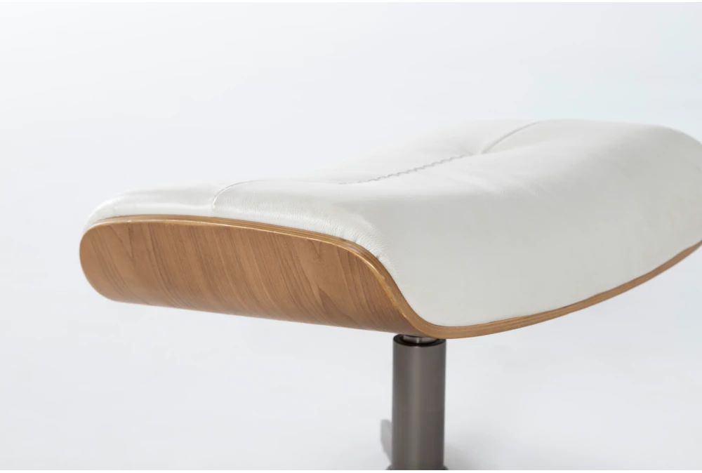 Amala White Leather Ottoman - Image 4