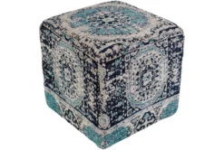 Pouf-Worn In Blue 18X18