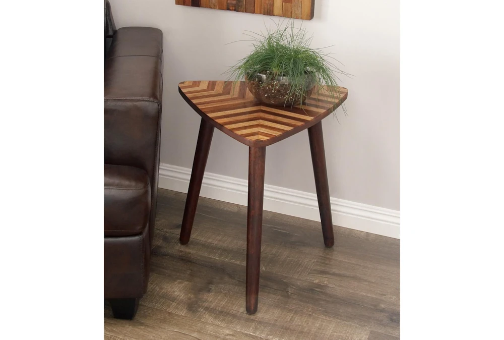 Wooden Triangle Accent Table - Image 6