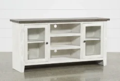 Dixon White 65" Tv Stand With Glass Doors