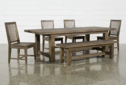 Gables 81-99" Extension Dining With Bench + Side Chair Set For 6