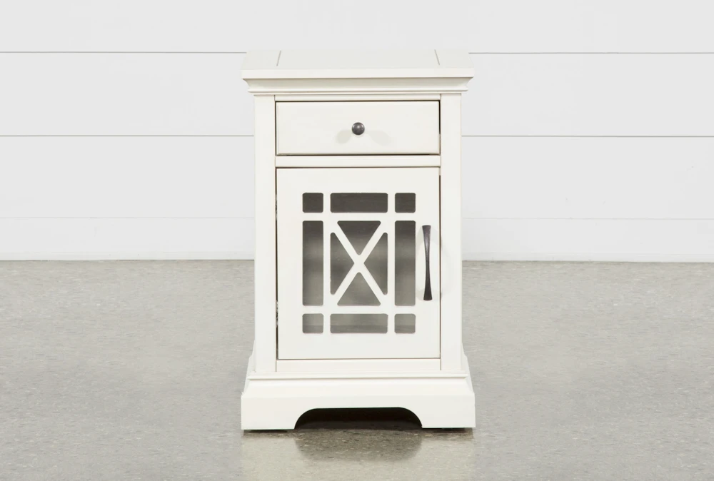 Belle White Chairside Table - Image 2