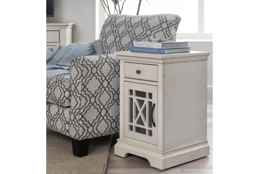 Belle White Chairside Table - Image 9