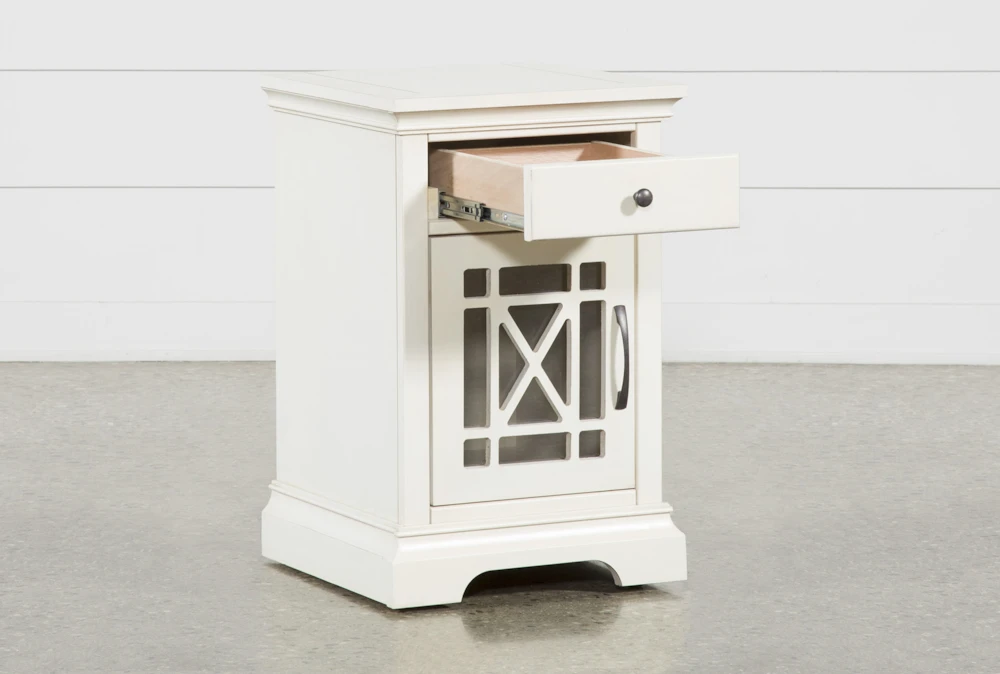 Belle White Chairside Table - Image 3