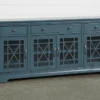 Belle Blue 70" TV Stand With Glass Doors