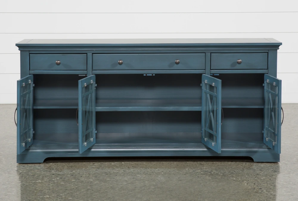 Belle Blue 70" TV Stand With Glass Doors - Image 5
