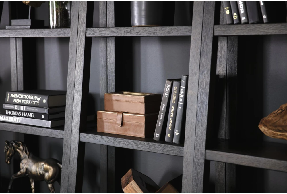Pierce Espresso 72" Leaning Bookcase - Image 7