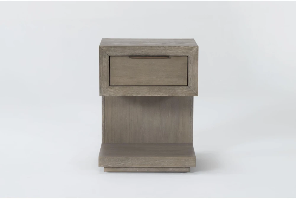 Pierce Natural 1-Drawer 29" Nightstand With USB And Power Outlets