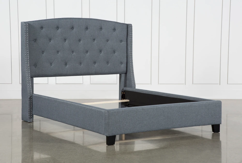 Farrah II Grey Queen Upholstered Panel Bed - Image 2