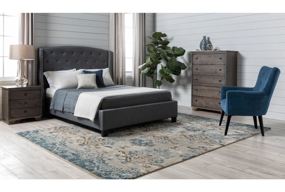 Farrah II Grey Queen Upholstered Panel Bed - Image 5
