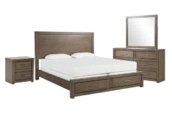 Riley Greystone Queen Storage 4 Piece Bedroom Set