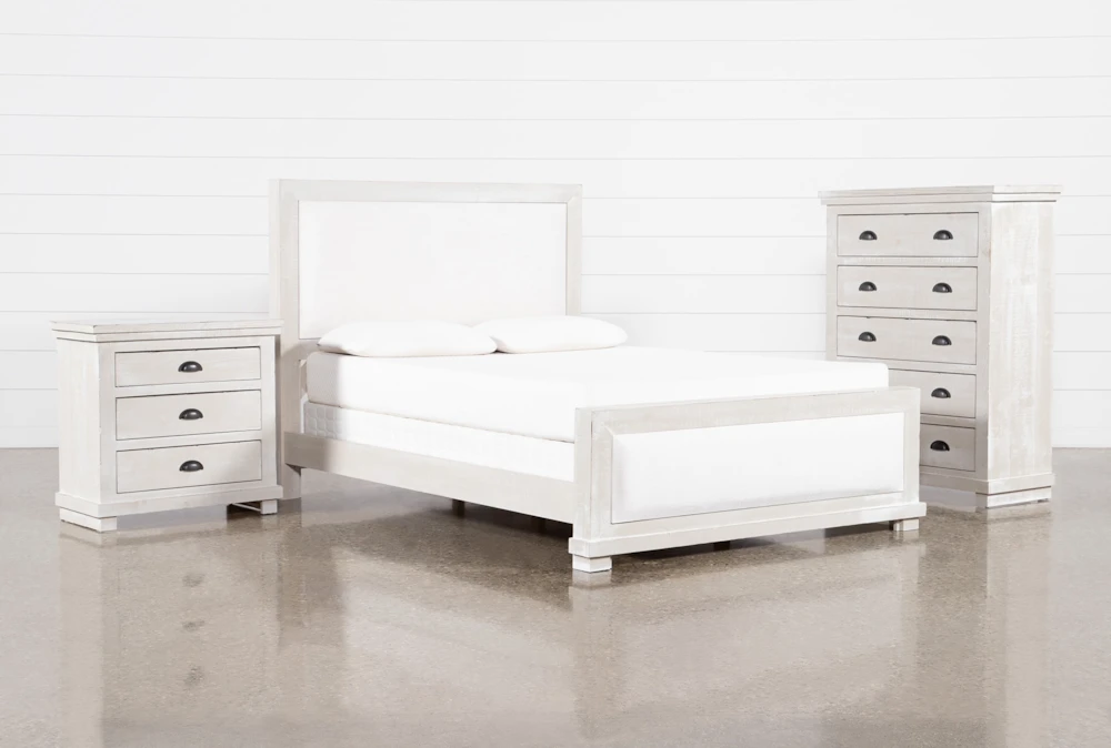 Sinclair Pebble King Panel 3 Piece Bedroom Set