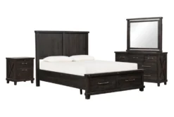 Jaxon Espresso California King Storage 4 Piece Bedroom Set