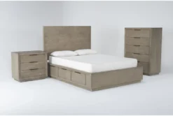 Pierce Natural King Storage 3 Piece Bedroom Set