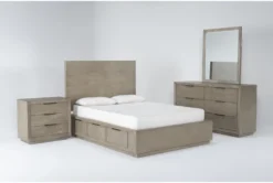 Pierce Natural California King Storage 4 Piece Bedroom Set