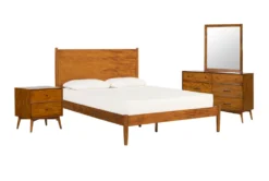 Alton Cherry California King Platform 4 Piece Bedroom Set