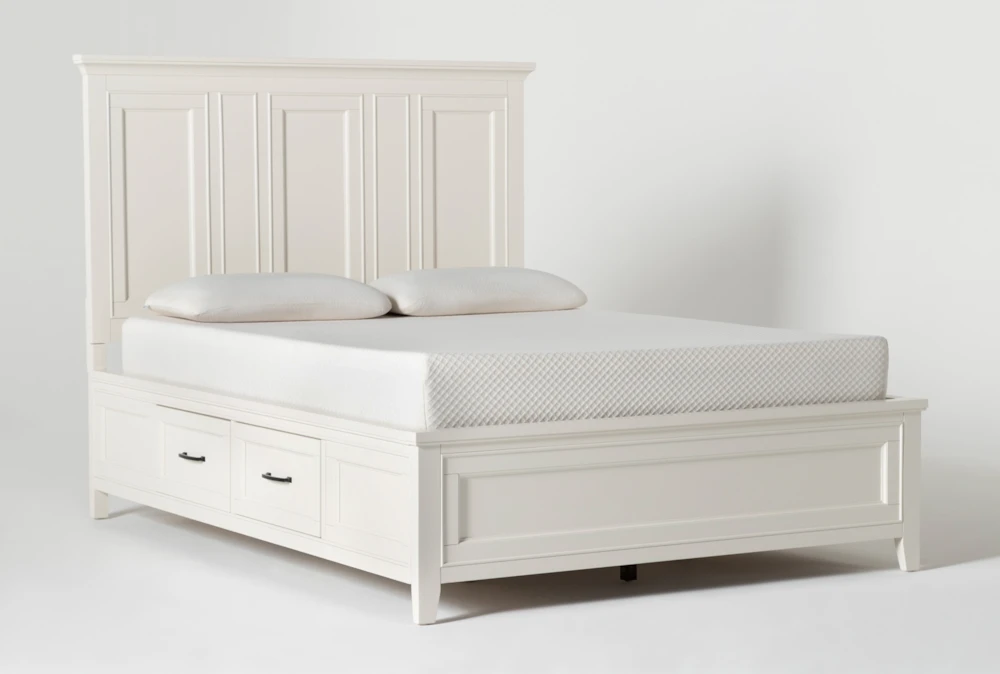 Presby White Queen Panel Bed With Storage - Image 5