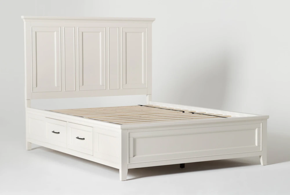 Presby White Queen Panel Bed With Storage - Image 2