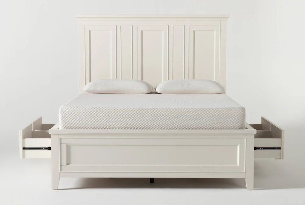Presby White Queen Panel Bed With Storage - Image 3