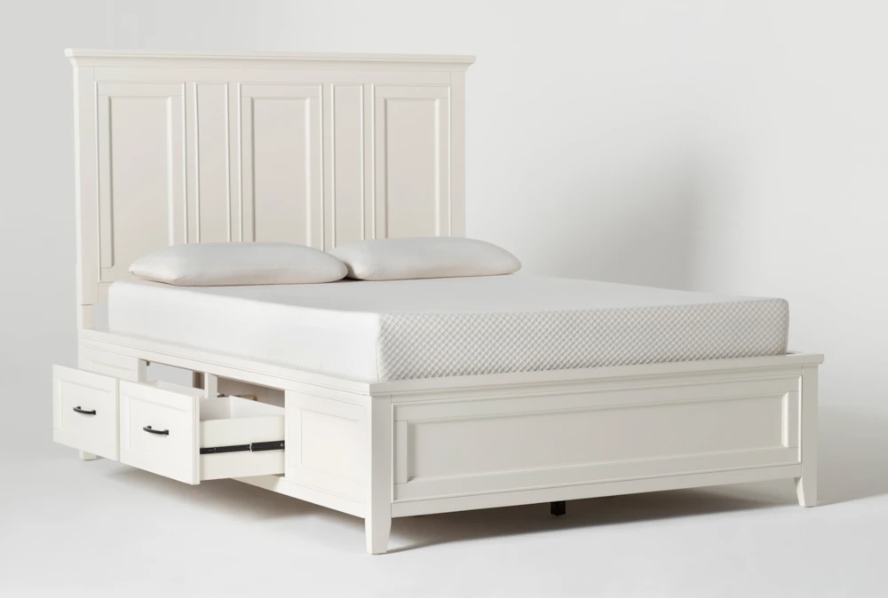 Presby White Queen Panel Bed With Storage - Image 4