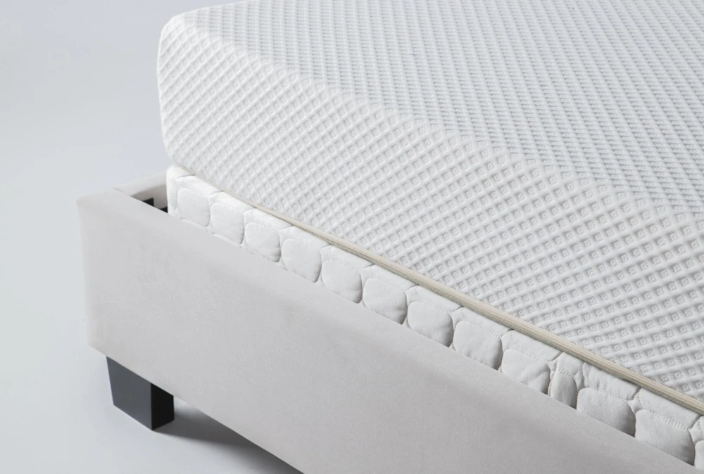 Topanga Grey California King Velvet Upholstered Panel Bed - Image 2