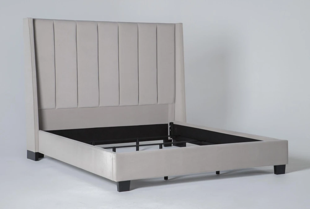 Topanga Grey California King Velvet Upholstered Panel Bed - Image 7