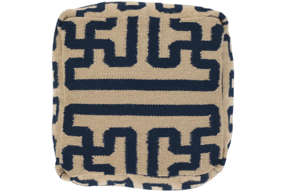Pouf-Geometric Navy And Khaki - Image 2