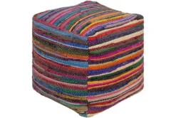 Pouf-Courtney Multicolor Stripes
