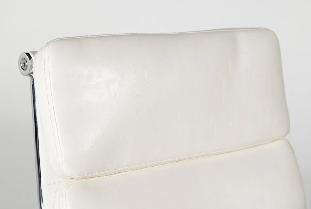 Moby White Faux Leather High Back Rolling Office Chair - Image 5