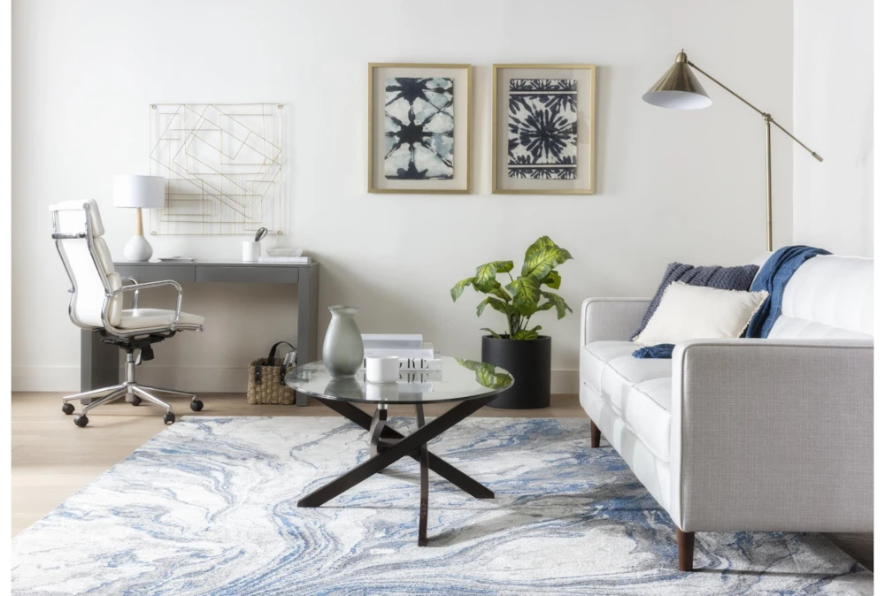 Moby White Faux Leather High Back Rolling Office Chair - Image 6