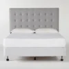Baxton Queen Upholstered Headboard With Metal Bed Frame