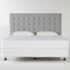 Baxton King Upholstered Headboard With Metal Bed Frame