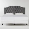 Bella California King Velvet Upholstered Headboard With Metal Bed Frame