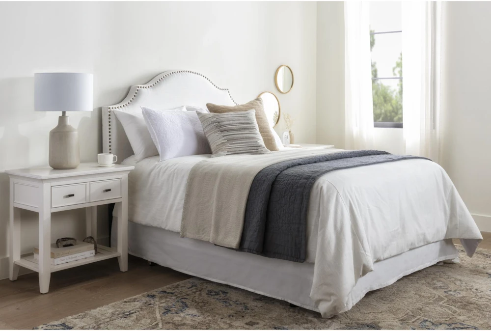 Brielle Queen Upholstered Headboard With Metal Bed Frame - Image 6