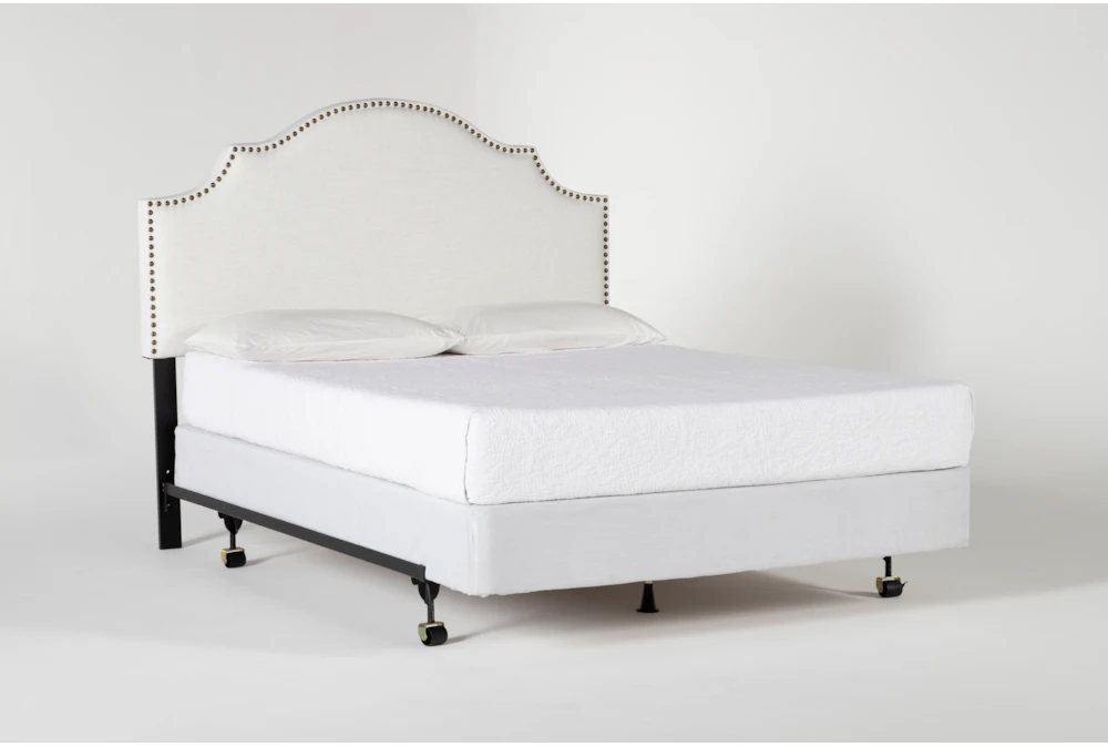 Brielle Queen Upholstered Headboard With Metal Bed Frame - Image 3