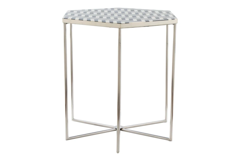 Black + White Pattern Accent Table - Image 8
