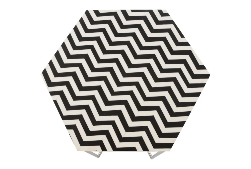 Black + White Pattern Accent Table - Image 10