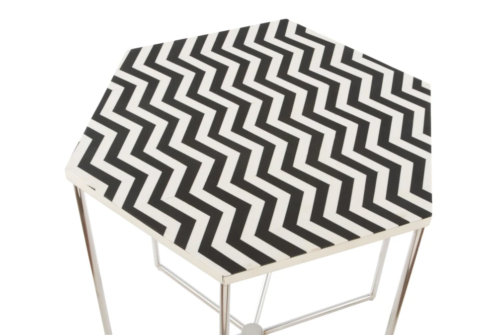 Black + White Pattern Accent Table - Image 13