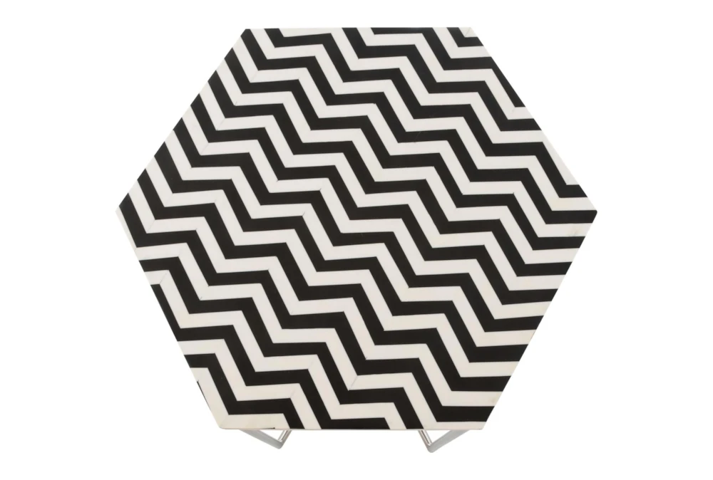 Black + White Pattern Accent Table - Image 4