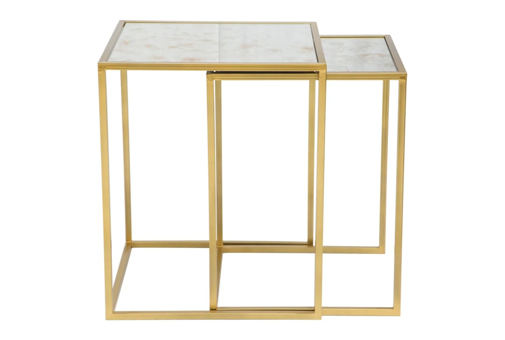 Set Of 2 Gold Nesting Tables - Image 2