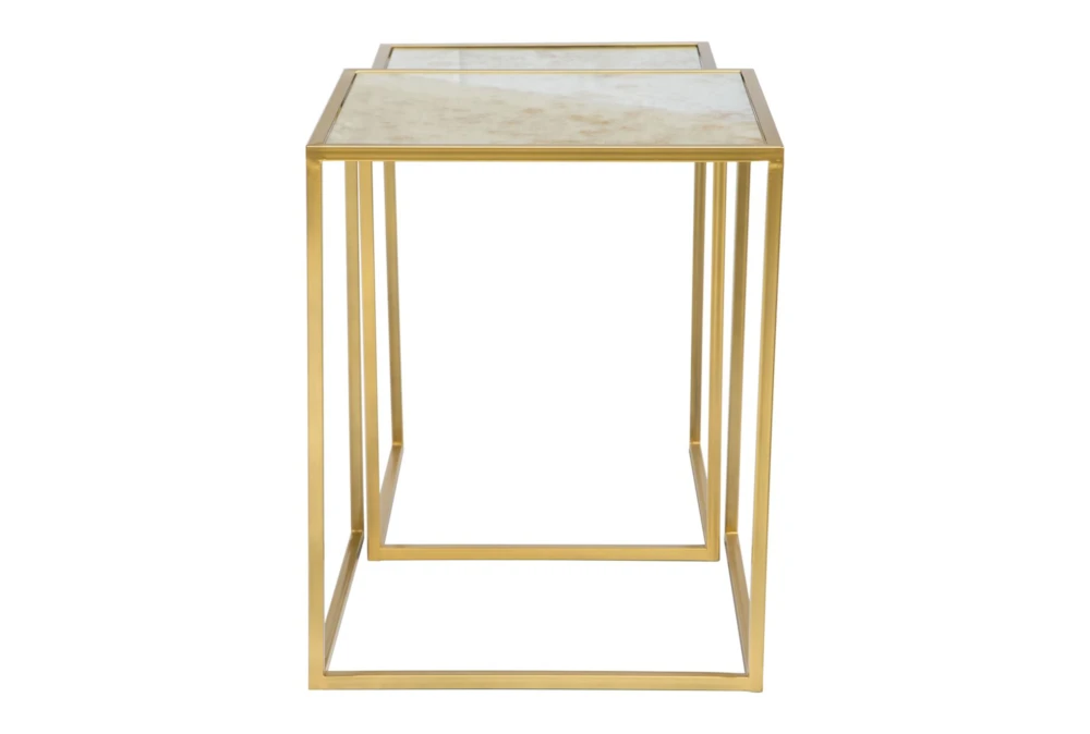 Set Of 2 Gold Nesting Tables - Image 3