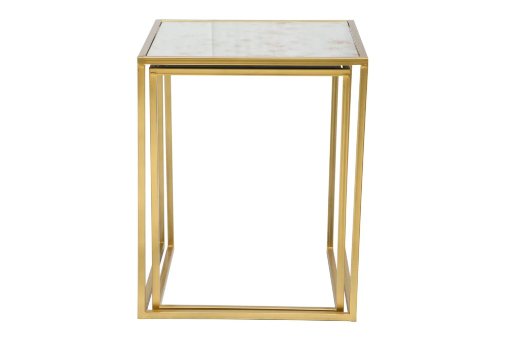 Set Of 2 Gold Nesting Tables - Image 4